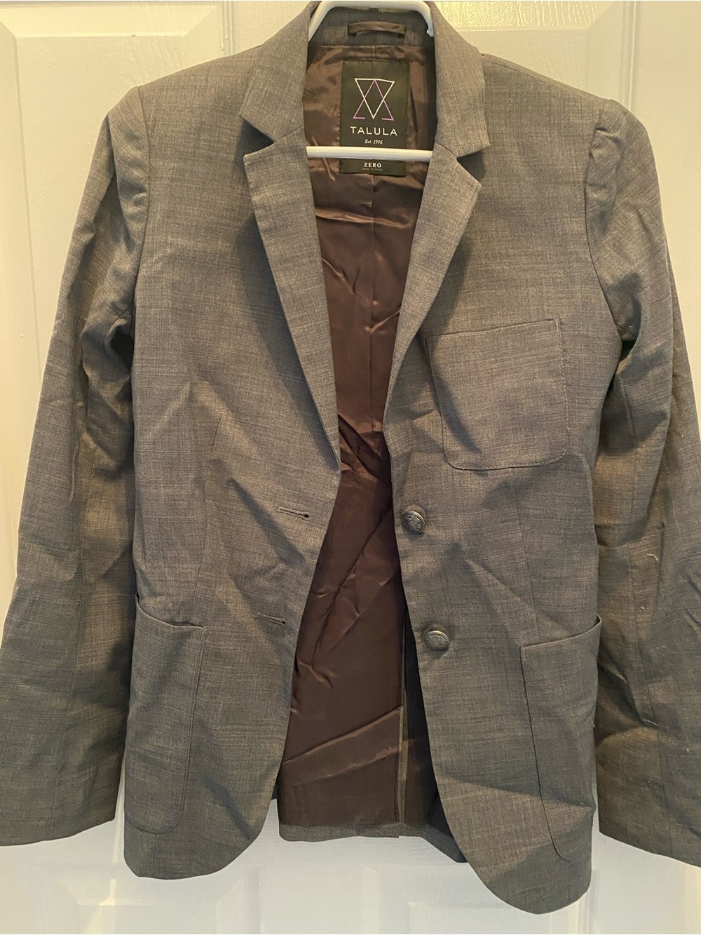 Talula Grey Blazer - Classic Two-Button Suit Jacket